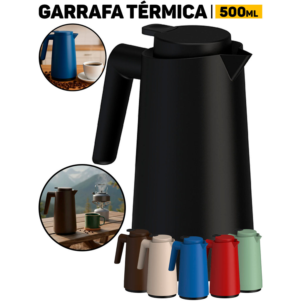 Garrafa Térmica Gatilho Vercelli 500ml Unitermi P/ Café Chá Bebidas Escritório Casa	 em Oferta na Shopee