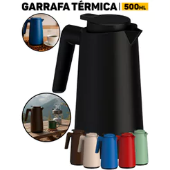 Garrafa Térmica Gatilho Vercelli 500ml Unitermi P/ Café Chá Bebidas Escritório Casa