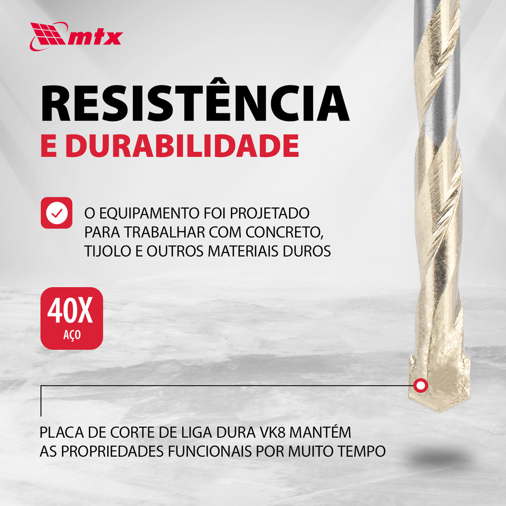 BROCA PARA CONCRETO, 5 X 85MM, GOLDEN LINE, 1PC // MTX · foto 2