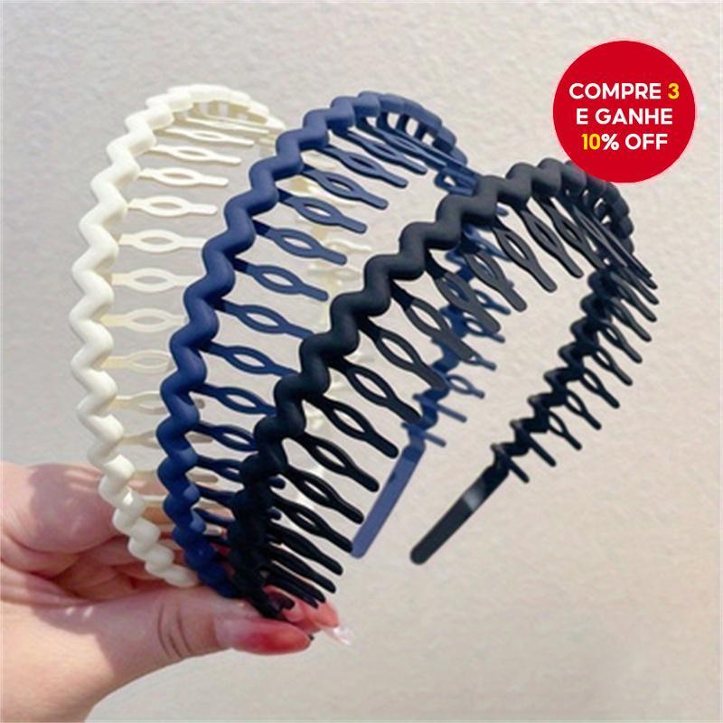 Conjunto de 1/2/3 tiaras flexíveis em zigzag, antideslizantes, para mulheres e meninas. em Oferta na Shopee