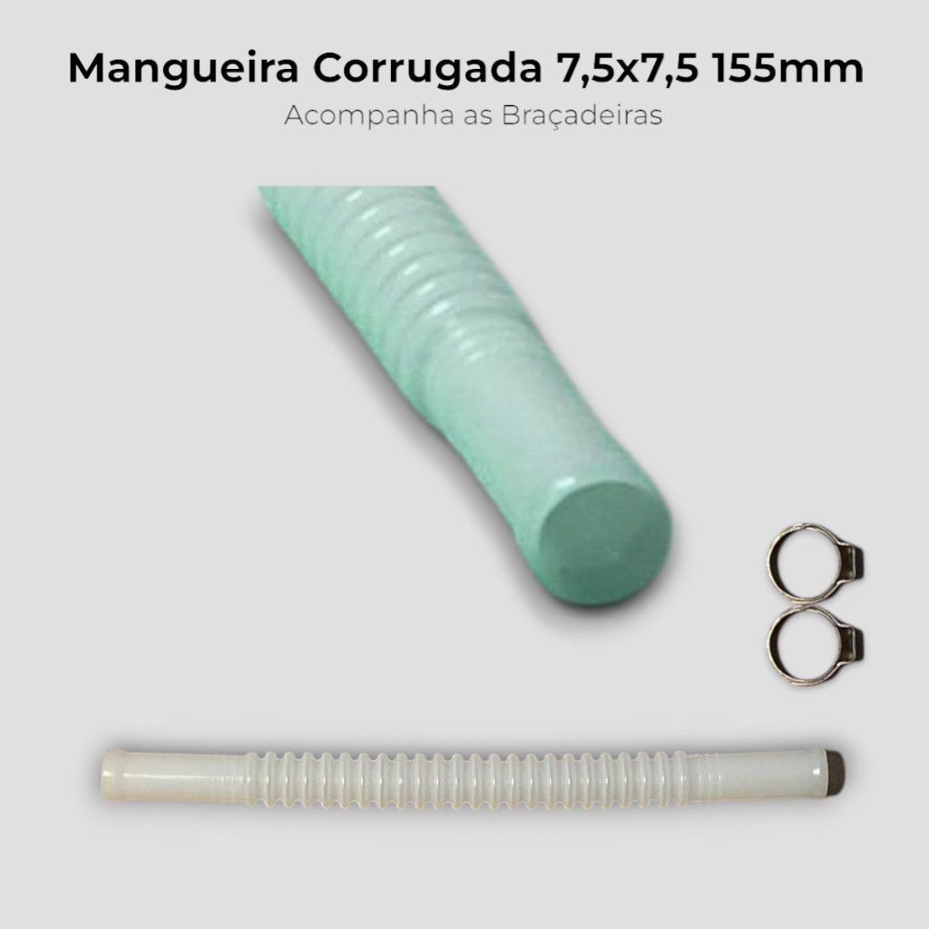 Mangueira Corrugada flexível do modulo da Bomba Combustível 7,5x7,5 155mm