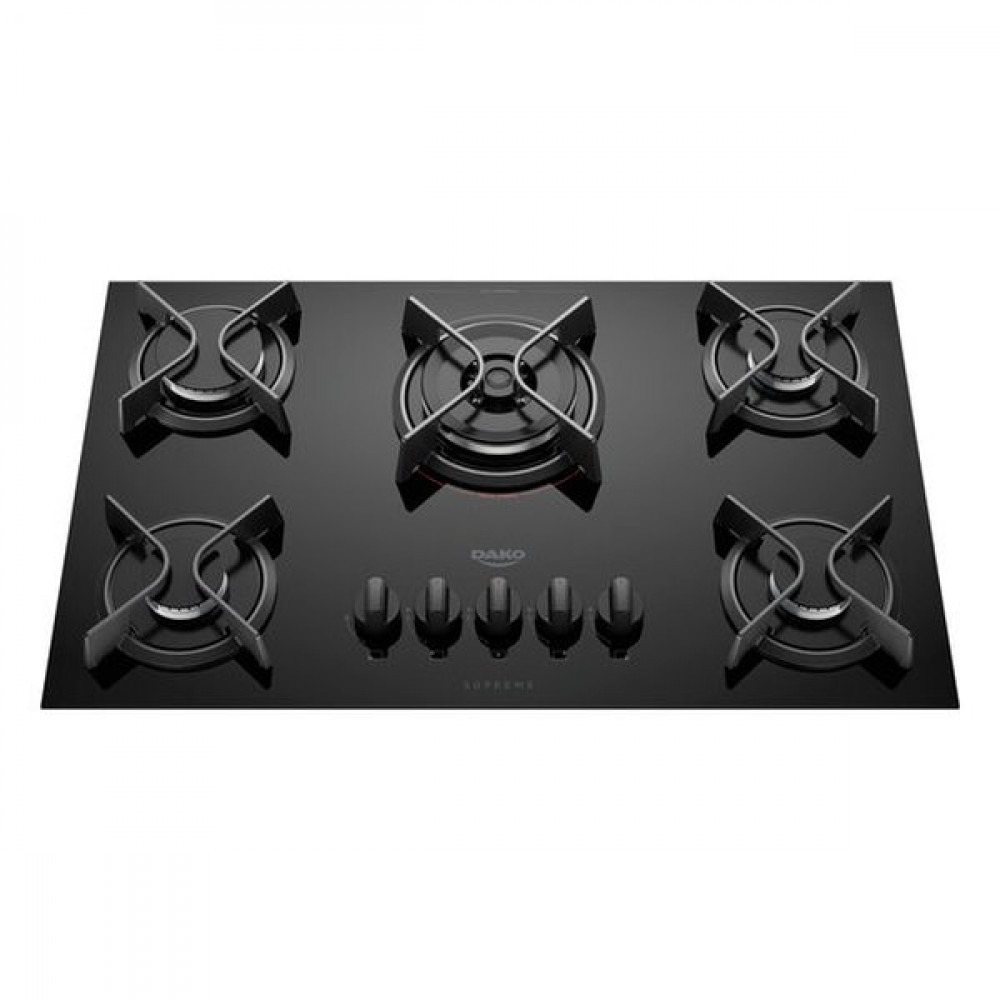 Cooktop à Gás 5 Bocas Dako Supreme Tripla Chama Preto Bivolt