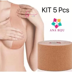 Kit 5 Pcs Sutiã Rolo Adesivo Levanta Peito Seio Fita Invisível-GUI ANA
