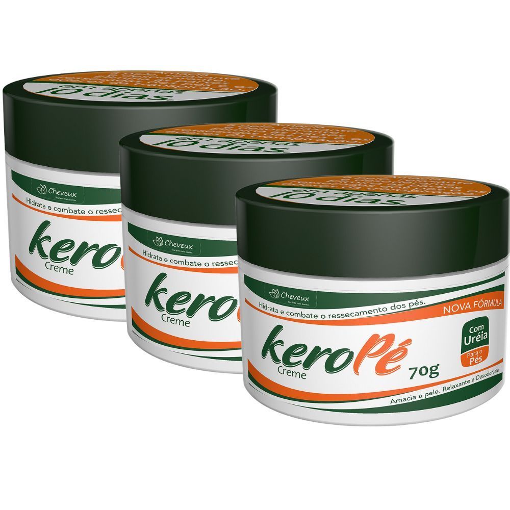 Kit 3 Creme para Pés Kero Pé 70g em Oferta na Shopee