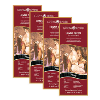 Kit 4 Henna Creme Surya Brasil Preto Kit em Oferta na Shopee