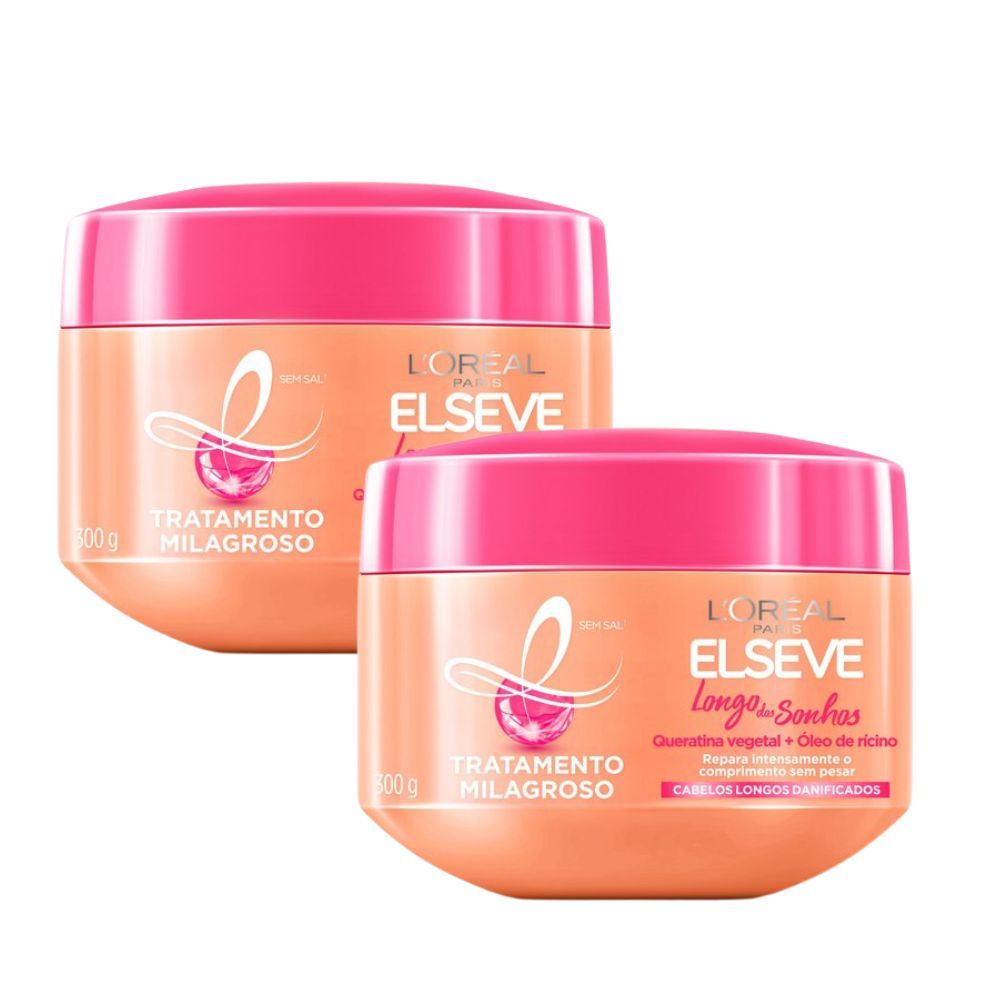 Kit 2 Creme de Tratamento Elseve Longo dos Sonhos 300g em Oferta na Shopee