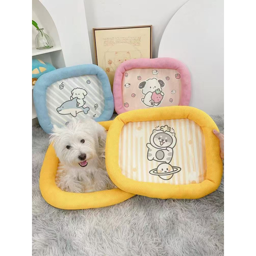 Cama Pet Respirável e Macia 51×42×7 cm – Tamanho Grande, Design Fofo Caminha  de Seda Gelada  Cartoon – Ninho para Pets