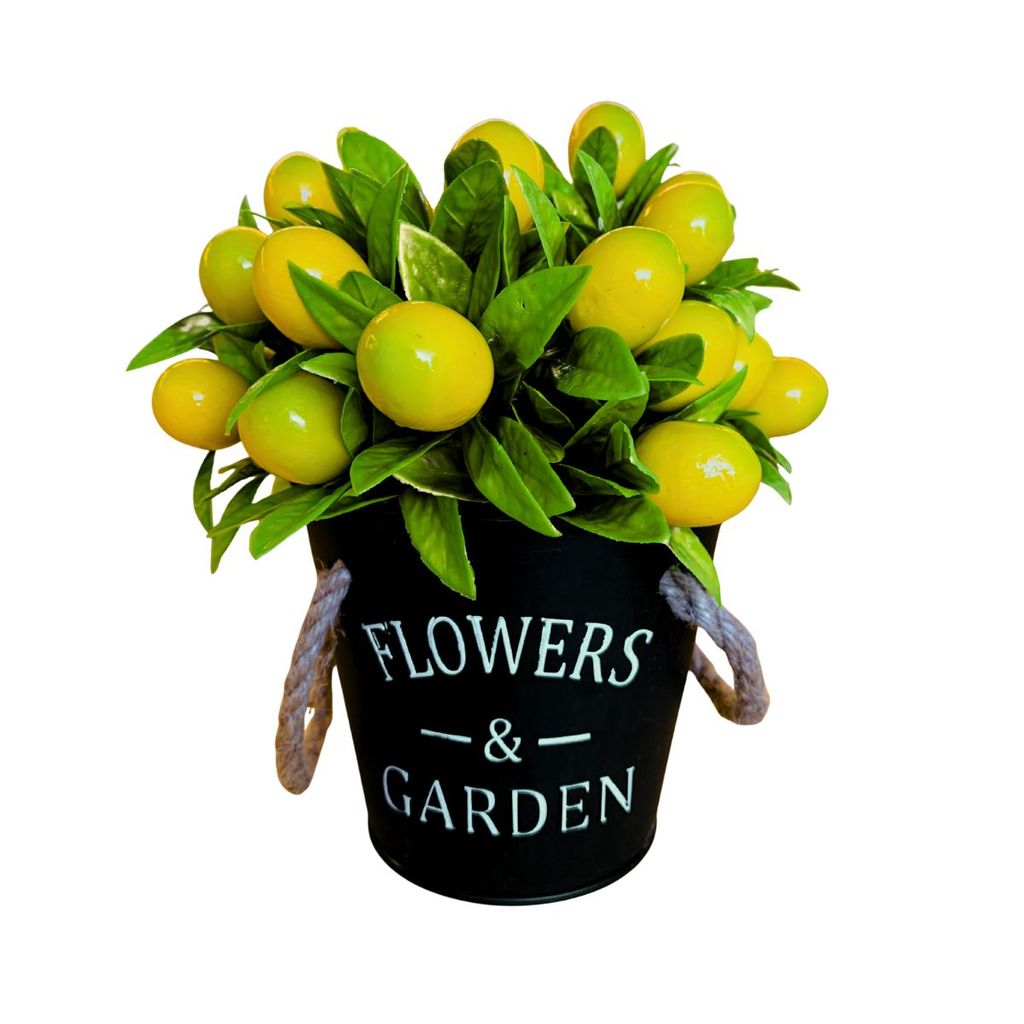 Arranjo Artificial De Frutas Realistas Decoração Limão Amarelo