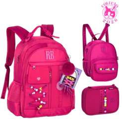 Kit Mochila de Costas com par de cadarços,Lancheira e Estojo Rebecca Bonbon Beaded Fun