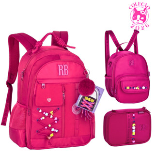Kit Mochila de Costas com par de cadarços,Lancheira e Estojo Rebecca Bonbon Beaded Fun em Oferta na Shopee