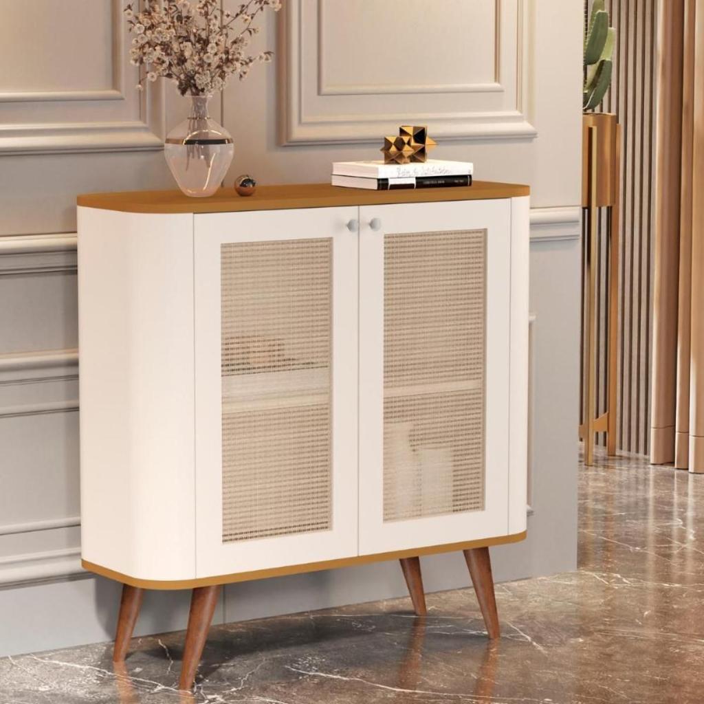 Buffet com 2 Portas e 1 Prateleira Madrid Pérola Nature em Oferta na Shopee