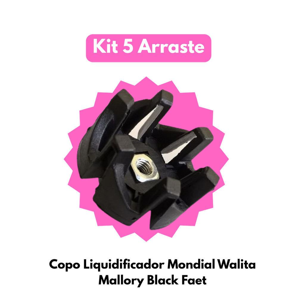 Kit 5 Arraste do Copo Liquidificador Mondial Walita Mallory Black Faet – Pronta Entrega