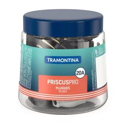 Pino Macho Tramontina 2P+T 20A Preto/Branco Pote - Embalagem com 20 Unidades