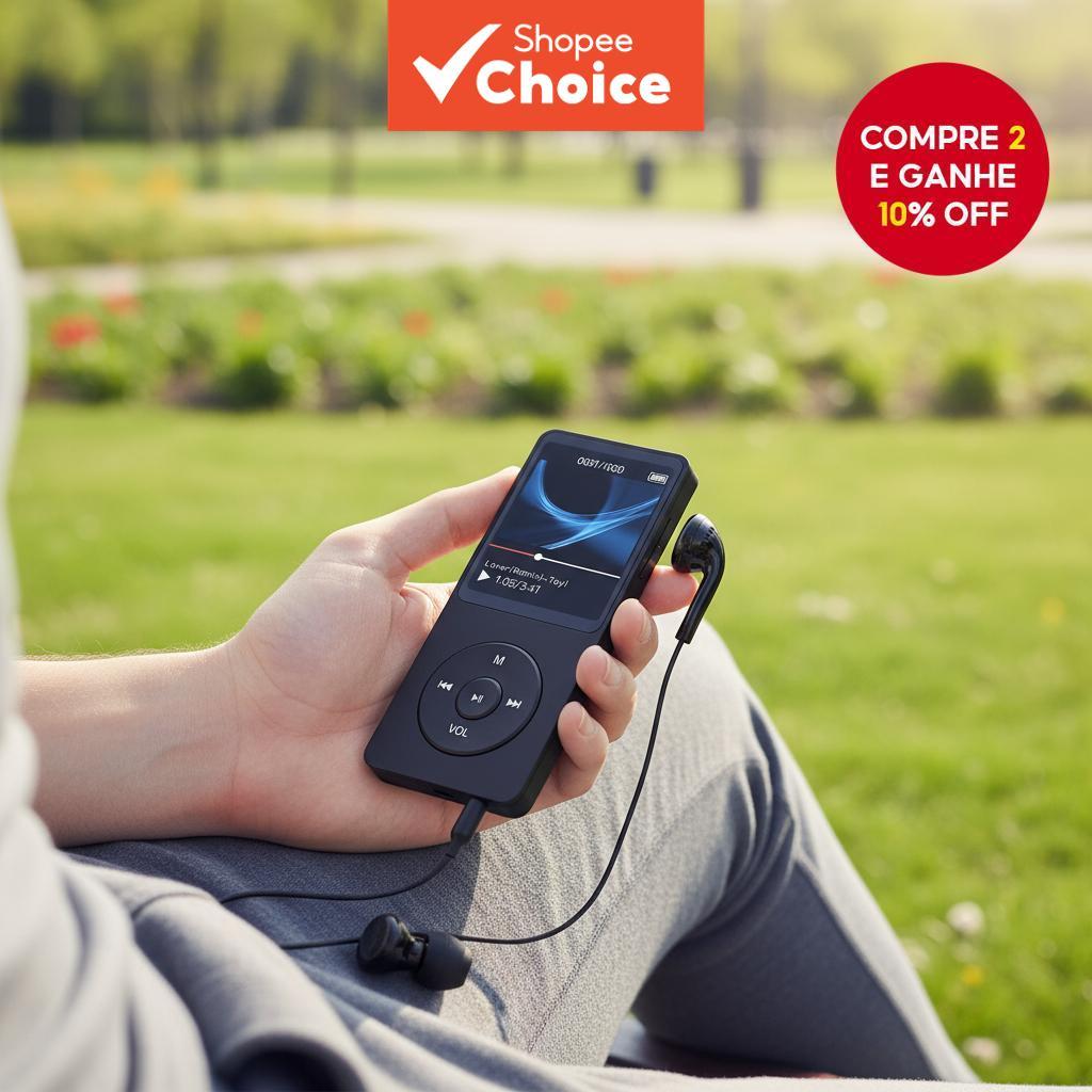  Walkman portátil MP3 Player, tela digital, Bluetooth 128GB, rádio FM, MP4/MP3 Player sem perdas