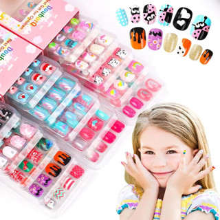 Kit 144 Peças Unhas Postiças Infantis Com Adesivo – Unhas Coloridas Para Meninas/ Festa/ Fantasia e Brincadeira - WJ em Oferta na Shopee