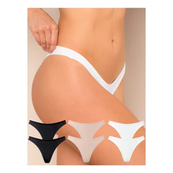Kit 6 Calcinhas Fio Dental Sexy Em Poliamida Premium Lisa Sensual