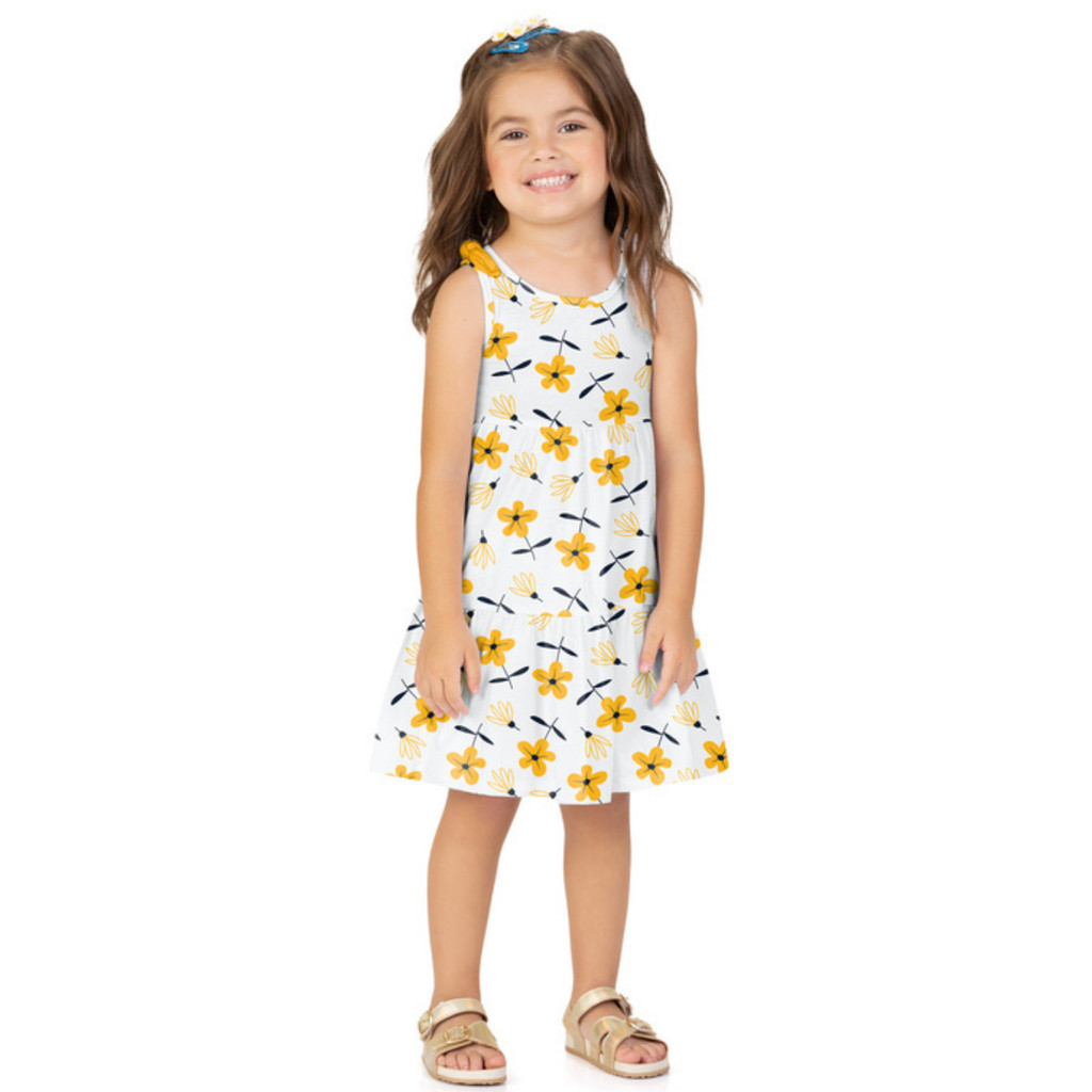VESTIDO FLORIDO MENINA INFANTIL VERÃO DELICADO PROMOÇÃO DIA A DIA CAIMENTO LEVE FLUIDO KYLY