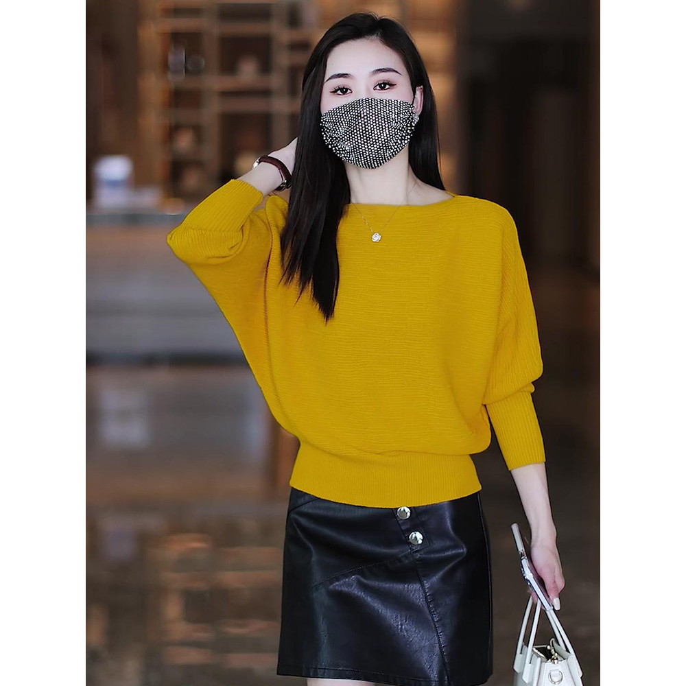 K malhas femininas primavera outono inverno 2026 novo estilo Popular bonito camisola interior pequena camisa de um ombro