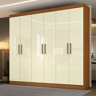 Guarda-roupa Casal 164cm X 200cm Slim Cinamomo/Off White em Oferta na Shopee
