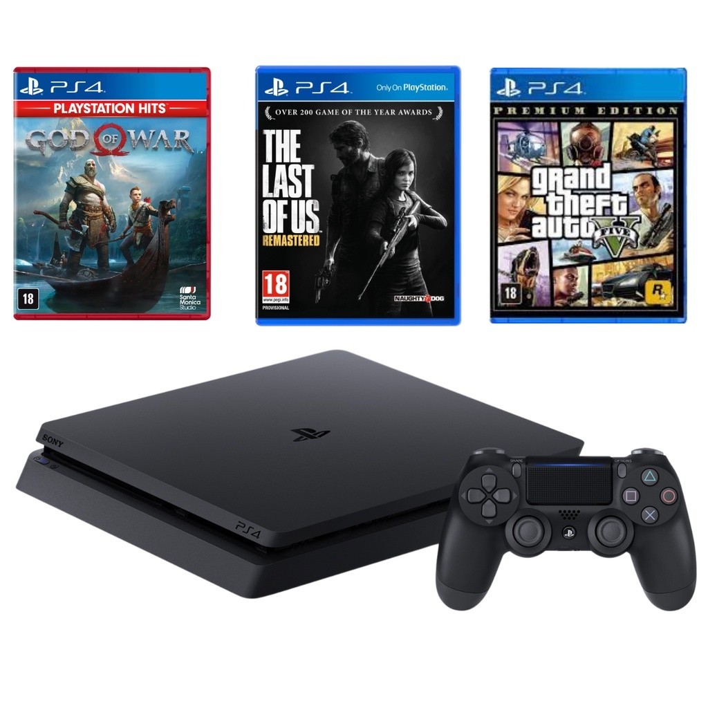 Ps4 Playstation 4 Completo Semi Novo 500GB  + 1 Controle Original + 40 JOGOS