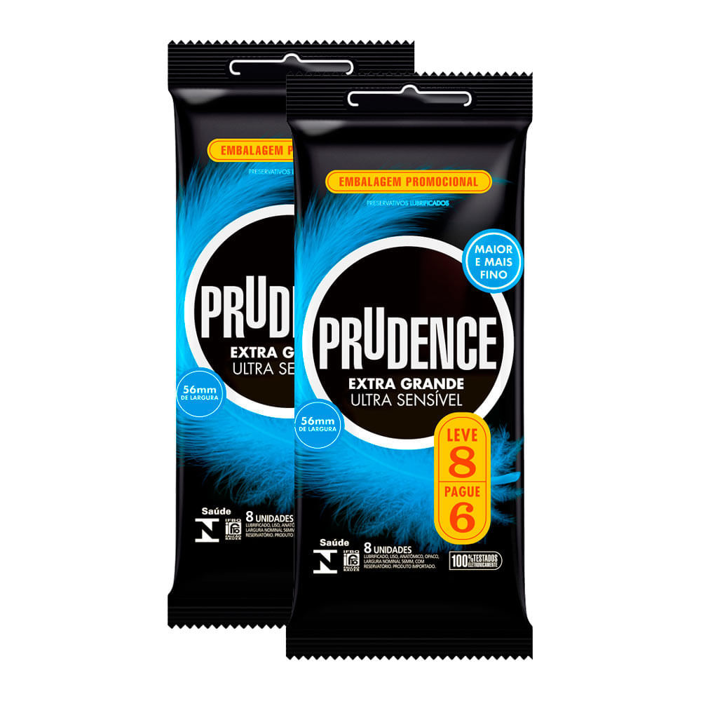 Kit 2 Preservativo Prudence Ultra Sensível Extra Grande Leve 8 Pague 6 Kit 2 Preservativo Prudence Ultra Sensível Extra Grande Leve 8 Pague 6