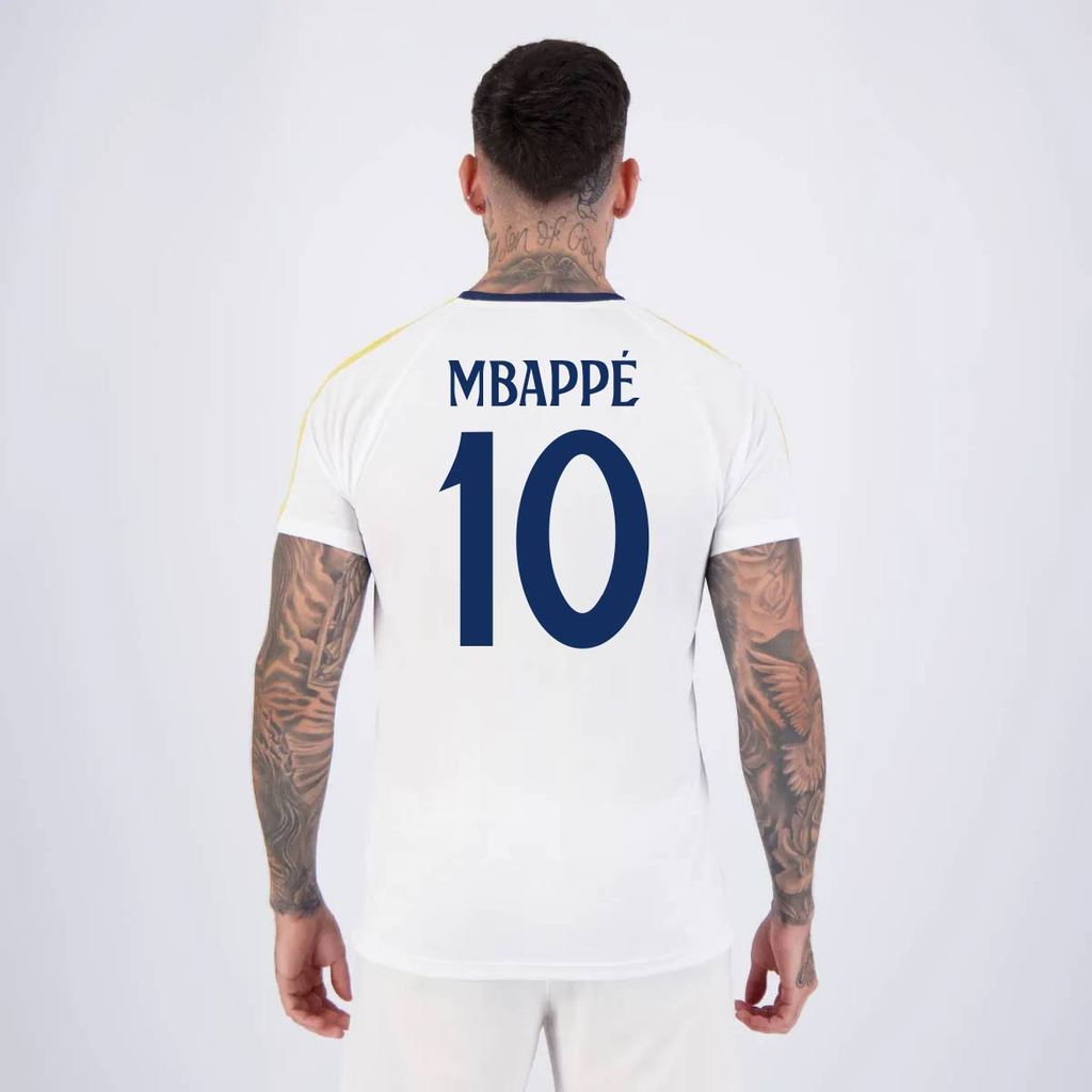 Camisa Real Madrid Branca 10 Mbappé