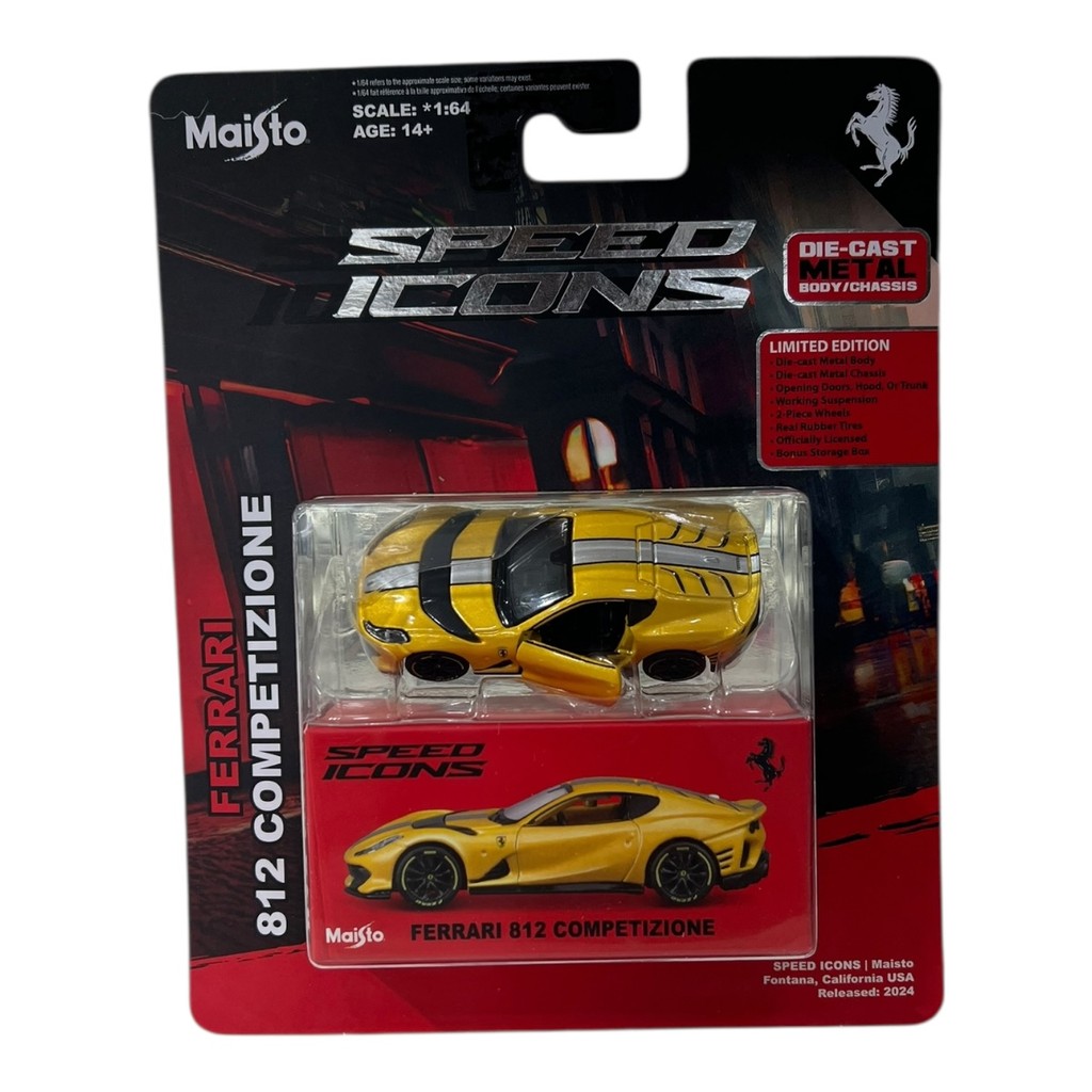 Miniatura Maisto Ferrari 812 Competizione Amarelo 1:64