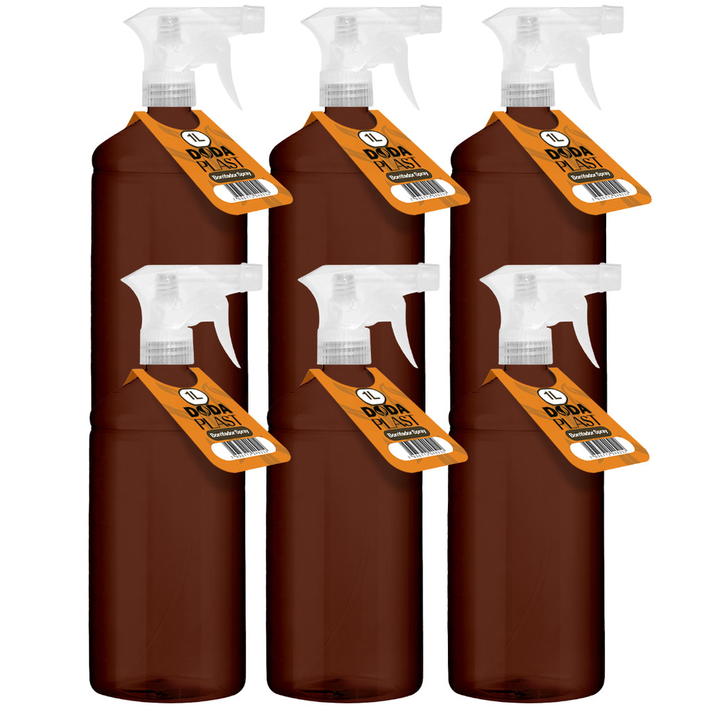 Pulverizador Spray Gatilho Embalagem Cor Sortida Branco ou Preto 1L Pack 6 Unidades Dodaplast