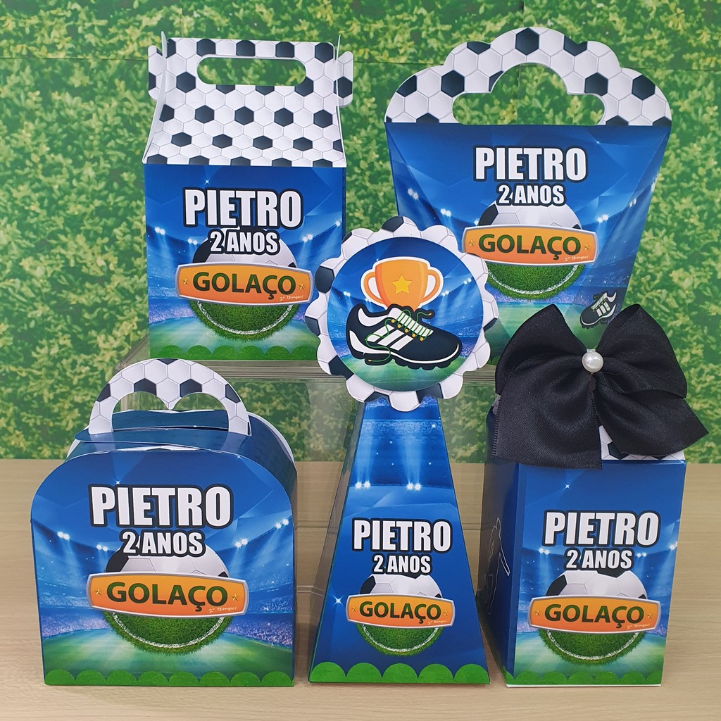 Kit Festa Futebol - Lembrancinhas Personalizados de Aniversário Futebol Caixinhas