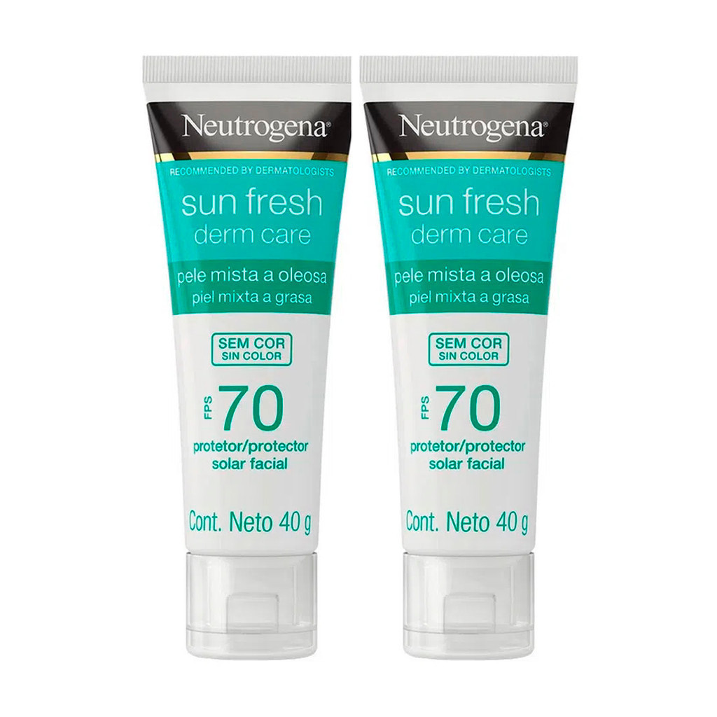 NEUTROGENA - Kit c/ 2  Protetores Solar Facial FPS 70 Pele Mista a Oleosa 40G