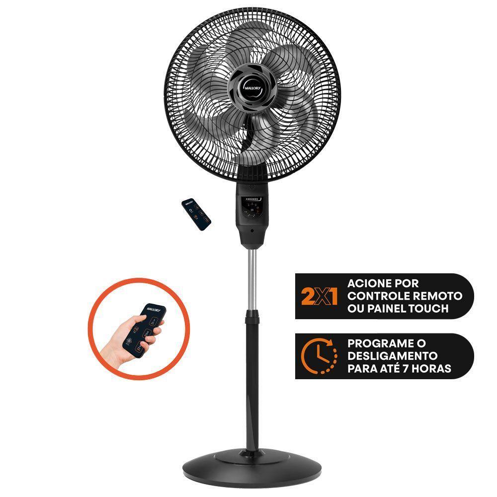 Ventilador De Coluna Mallory Chronos 6 Pás 140W Preto Grafite 220V · foto 2