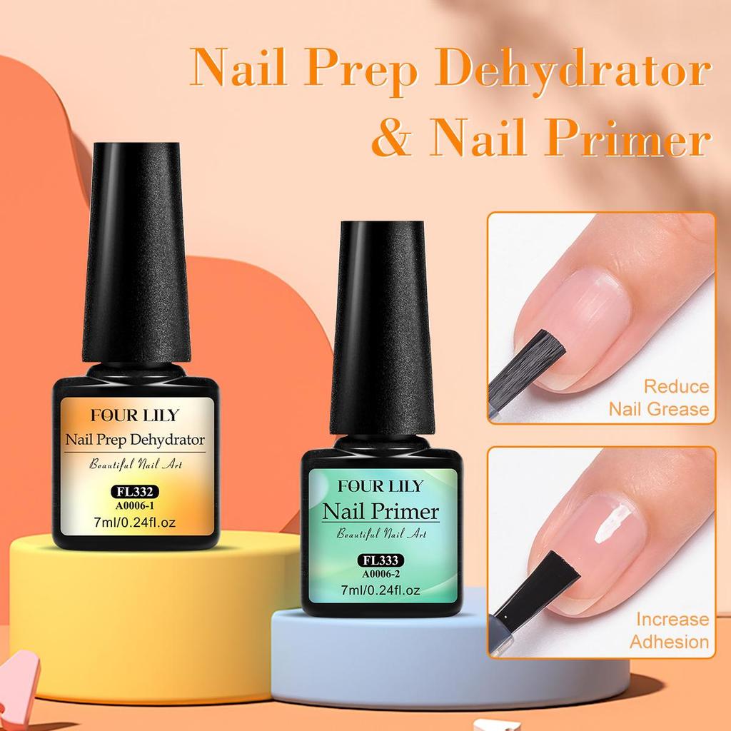 FOUR LILY 7ml Nail-Primers Prep Desidratador Gel Unha Polonês Ar Seco Art Manicure Ferramenta