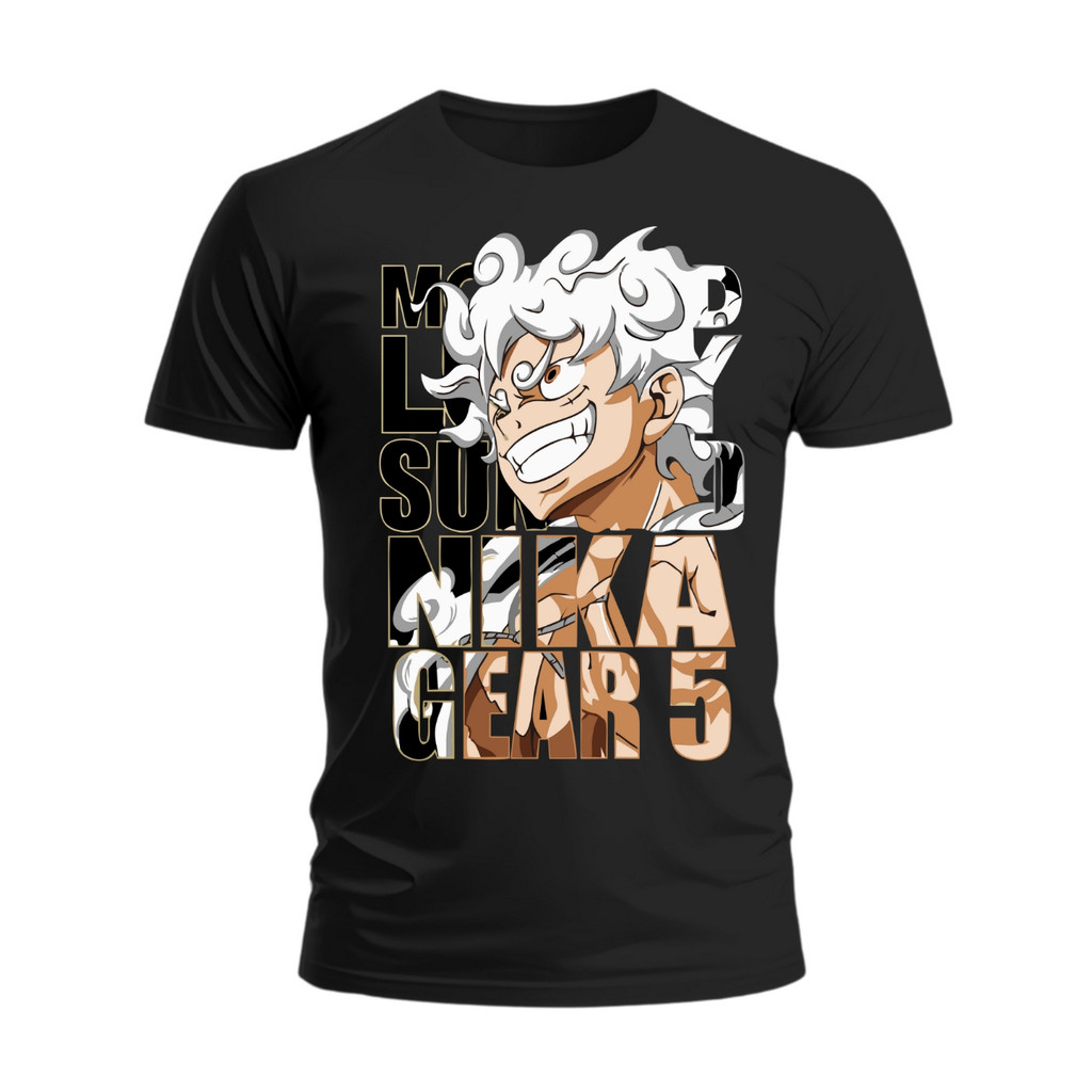 Camiseta Luffy Gear Fifth One Piece Chapeu De Palha Camisa 100%Algodão Masculina