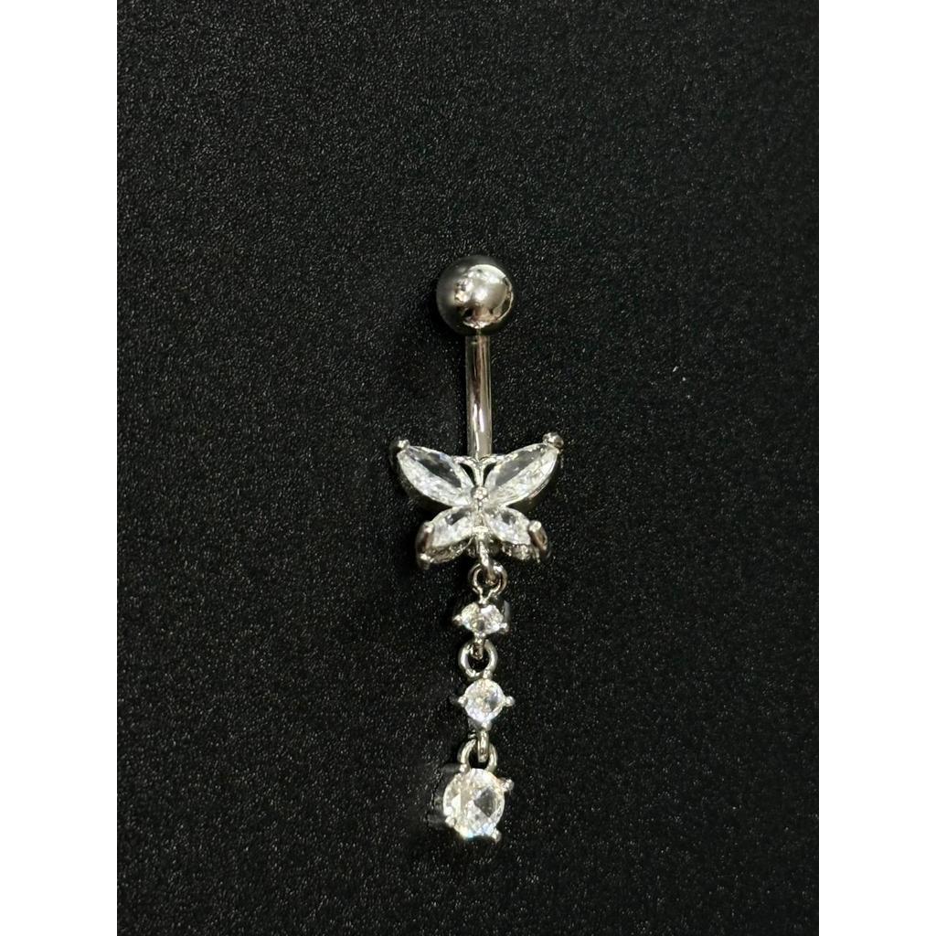 Piercing de Umbigo Feminino Borboleta com Pingente de Diamante prata – Aço Cirúrgico 316L Antialérgico, Joia Brilhante em Oferta na Shopee