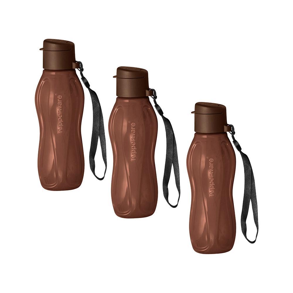 Kit 3 Garrafas de Água Tupperware Eco Tupper Chocolate 310ml em Oferta na Shopee