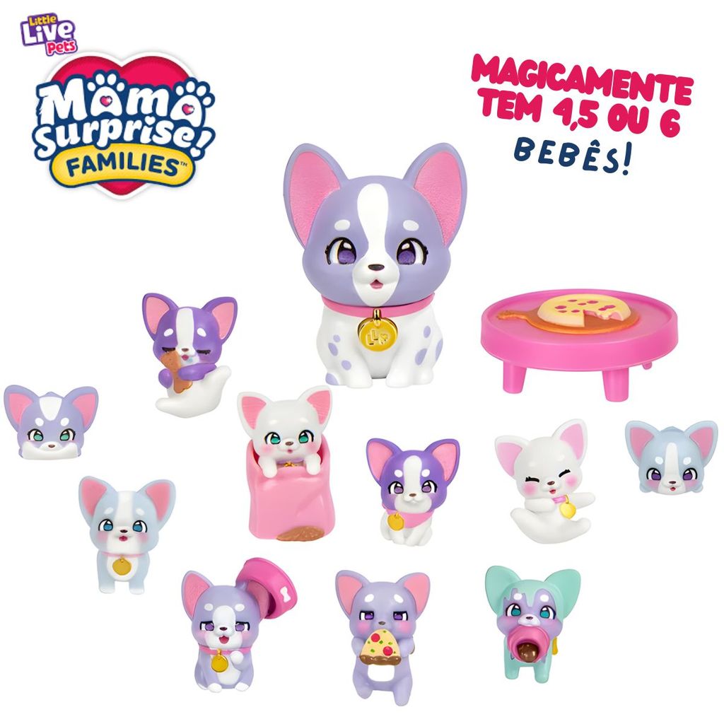 Detalhes do Little Live Pets Mama Surprise Família Husky Casinha - Fun