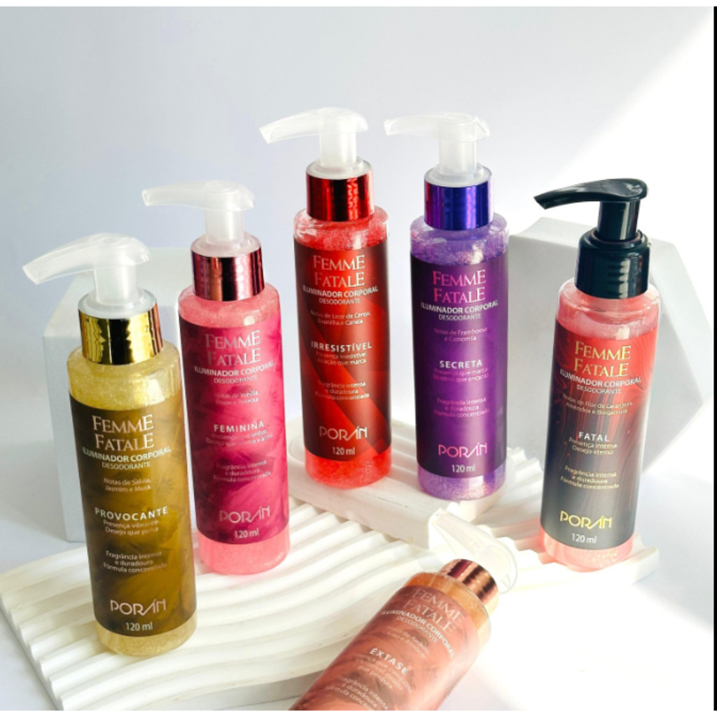Iluminador Corporal Femme Fatale - Porán 120ml em Oferta na Shopee