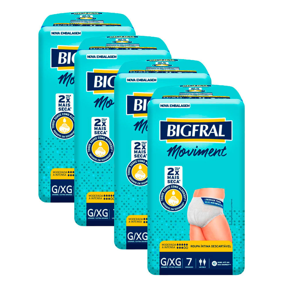 Kit 4 Roupa Íntima Bigfral Moviment G/XG 7 Unidades em Oferta na Shopee