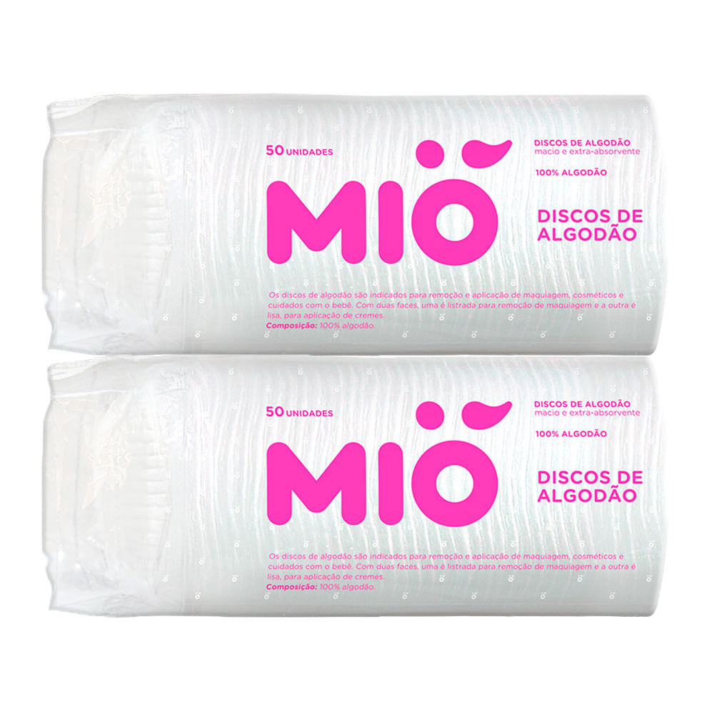 Kit 2 Discos de Algodão Mió 50 Unidades em Oferta na Shopee