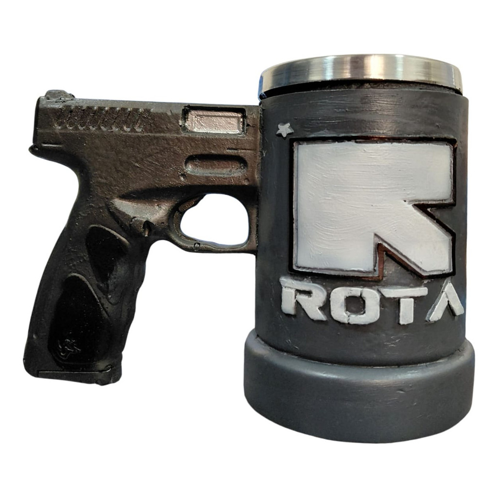 Caneca Rota Policia Militar 250ml Caveira Arma