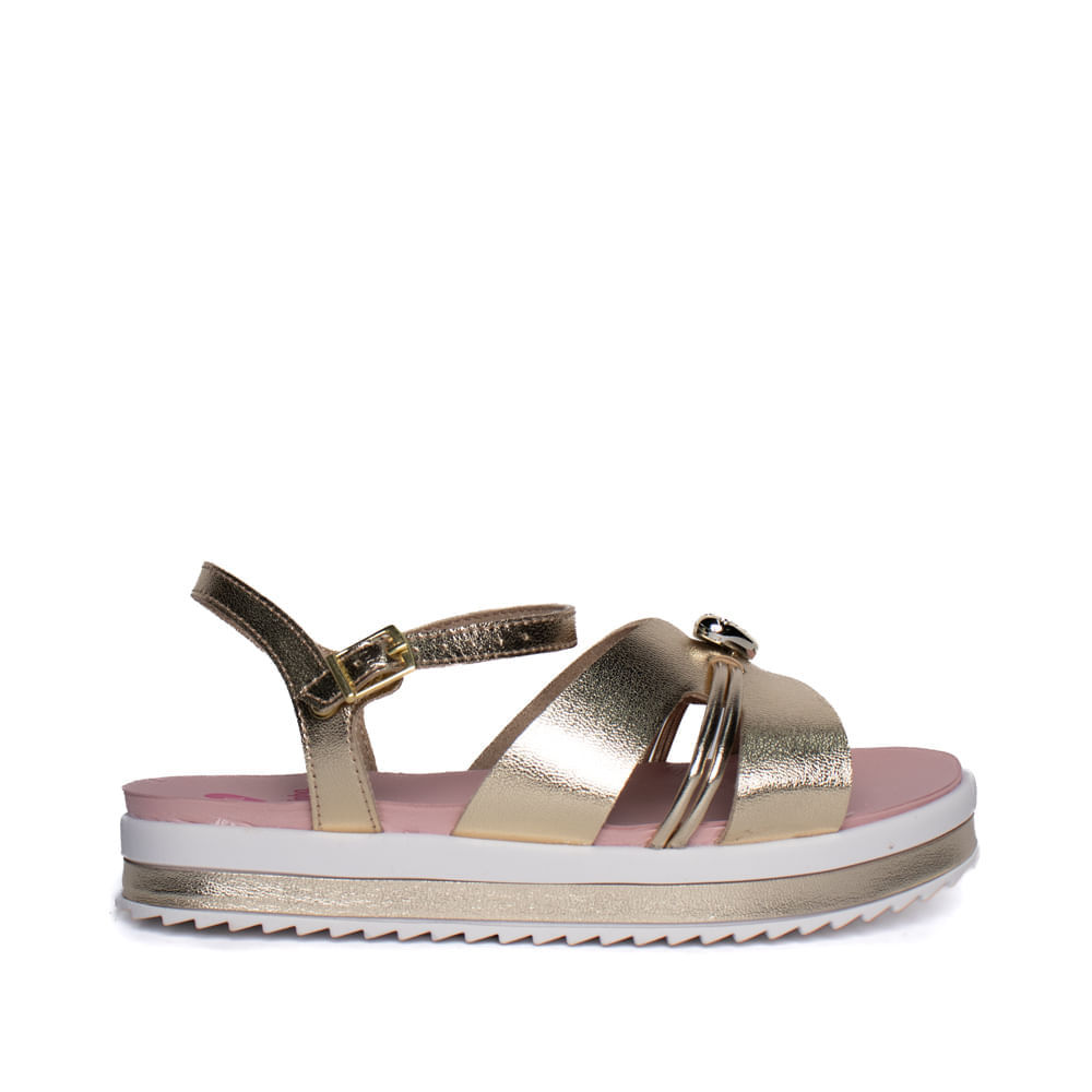 Sandália Infantil Molekinha Flatform Metalizada Dourado em Oferta na Shopee