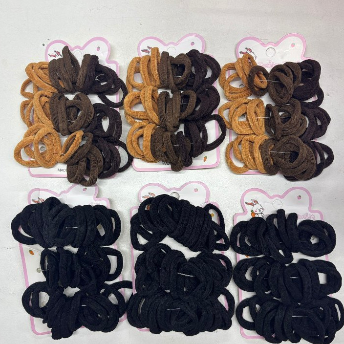 Kit 36 ate 360 Unidades Elástico não machuca o cabelo elástico bom faixa de cabelo /Preto e Marrom
