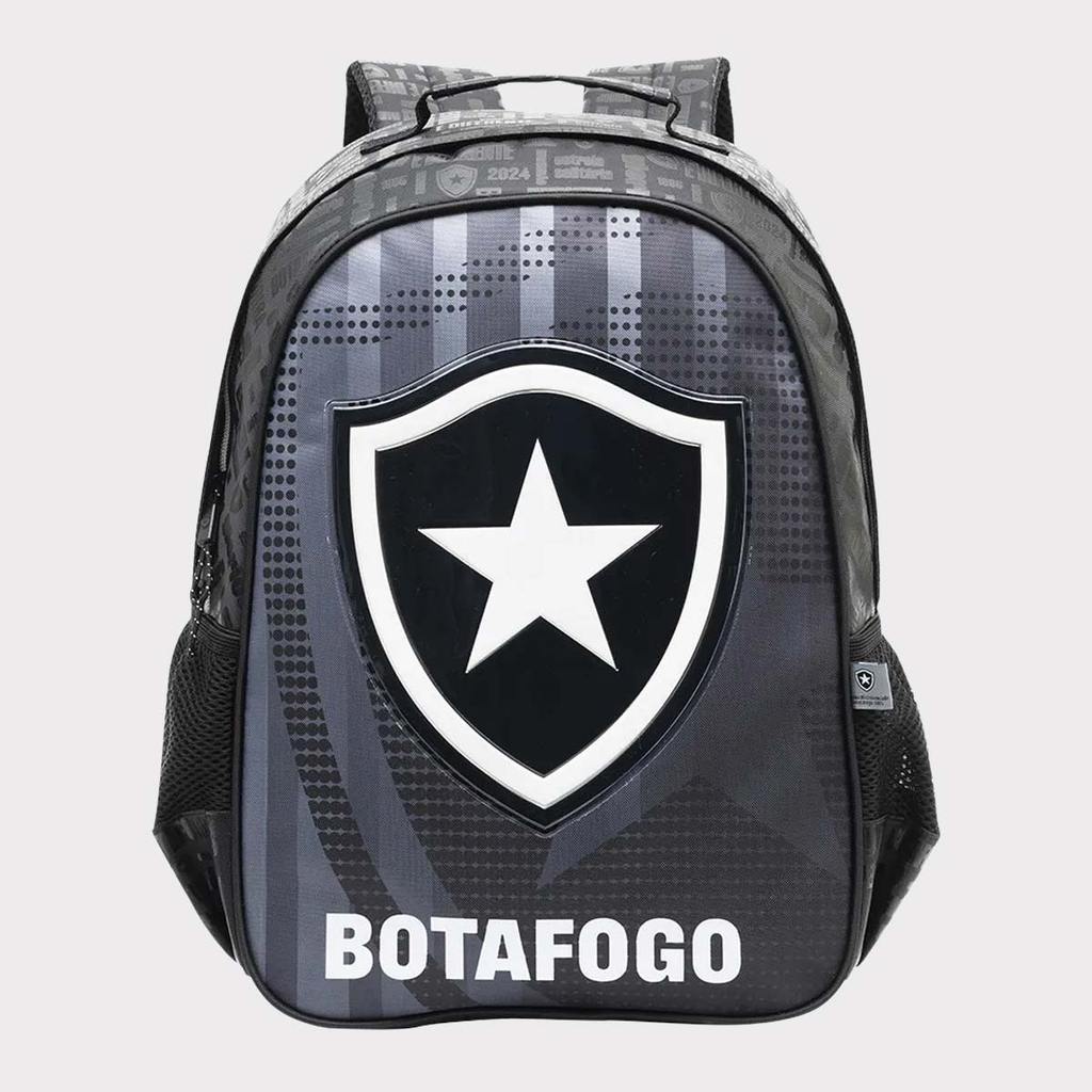 Mochila Botafogo Juvenil Cinza e Preto