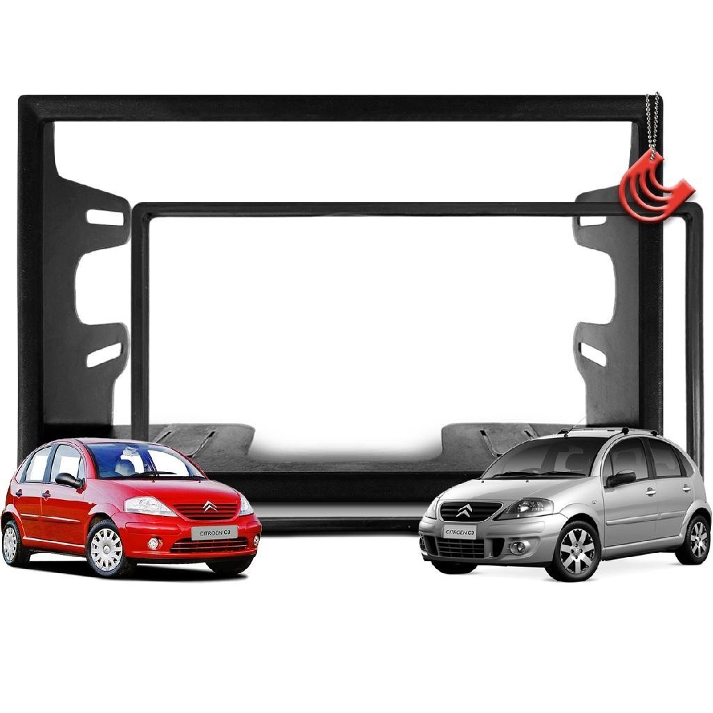 Moldura Tela Central 2din Multimidia Dvd Mp5 Tv Som Universal 6.1 6.2 6.8 e 7 polegadas Citroen C3