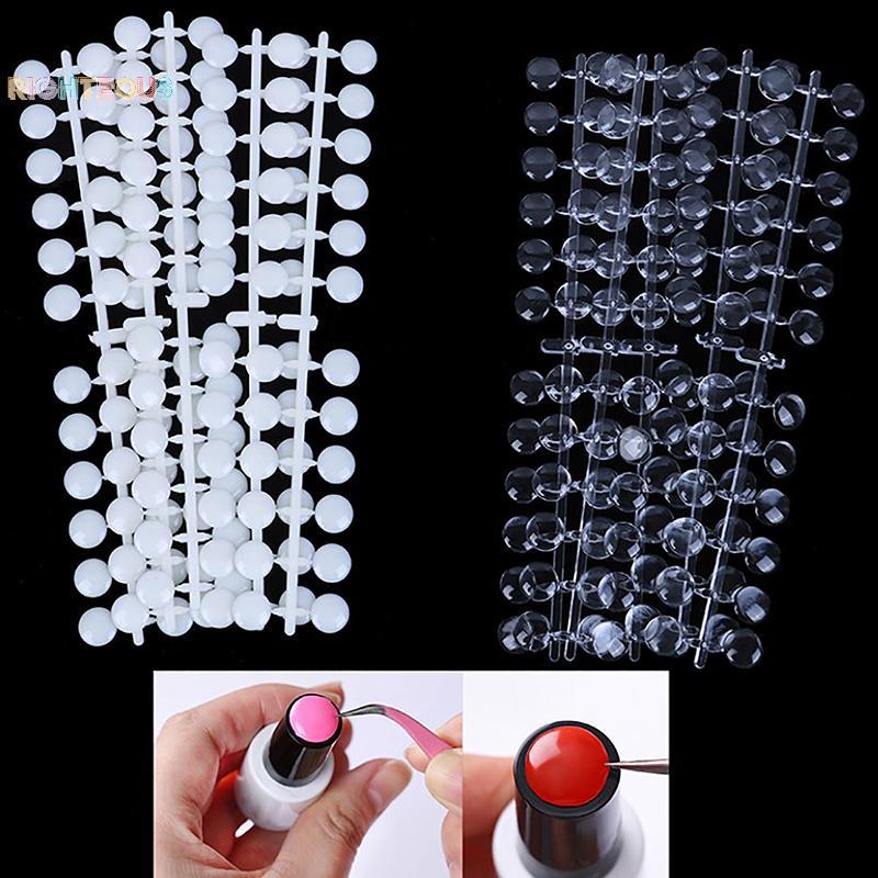 Rightrous 120 Peças Mesa De Exibição De Esmalte Com Adesivos Redondo Salão De Beleza Cor De Unha Mostrando Prateleira Ma