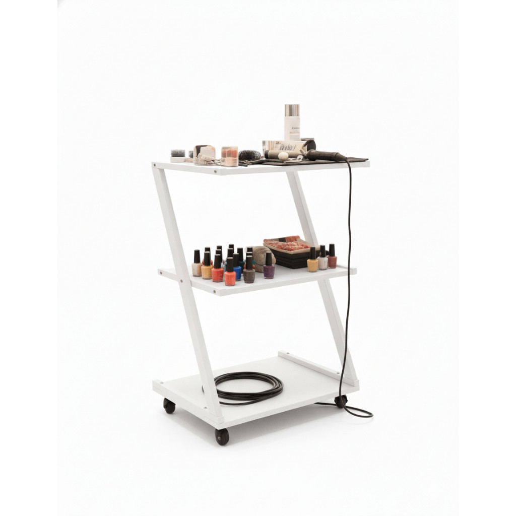 CARRINHO ESTETICA EM Z SUPER PREMIUM PARA MANICURES SALOES DE BELEZA E TATUADORES