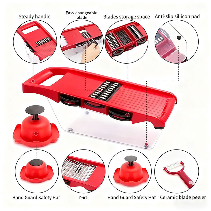 Slicer Mandoline Profissional 10 em 1 – Aço Inox, Fatiador Cortador Ralador de Legumes/Verduras/Frutas em Oferta na Shopee