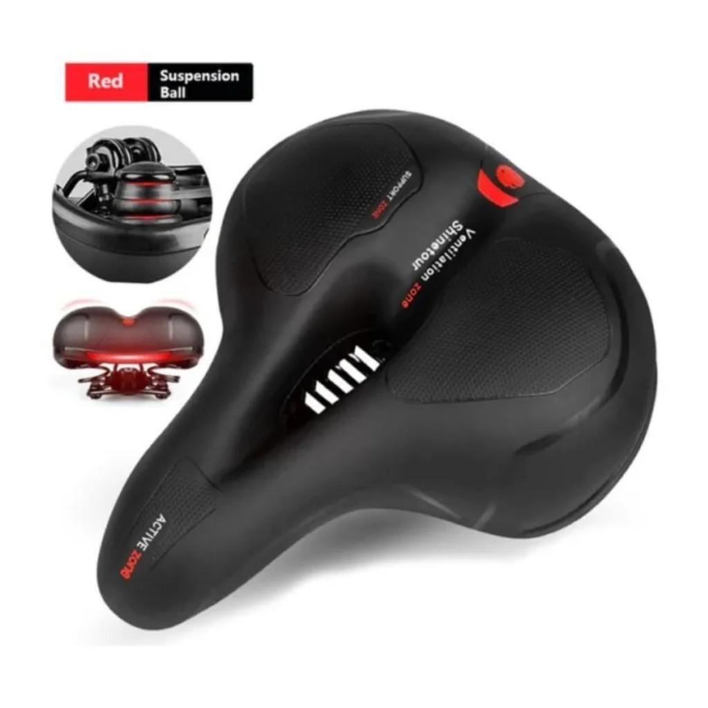 Banco Selim Vazado Bike Confortável Gel Vazado C/Molas Mtb  C/carrinho Confort