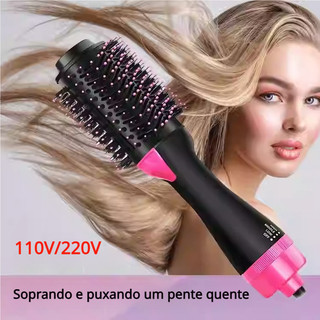 Escova Rotativa Secadora Alisador Elétrica Quente Cabelo Com 3 Em1 Hair Styler 110V