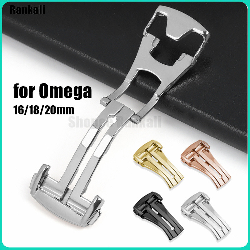 16mm 18mm 20mm Fivela De Relógio De Aço Inoxidável Dobrável Metal Dupla Imprensa Pulseira Implantação Fecho Acessórios